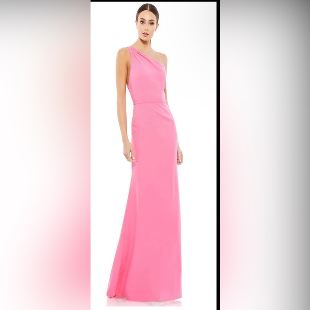 Ieena Mac Duggal 26266 One Shoulder Mermaid Gown SZ 2 Hot Pink Formal
